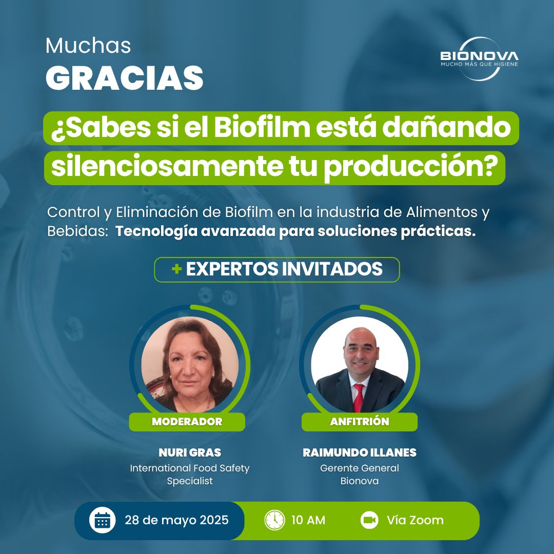 Webinar sobre biofilm: cómo detectarlo y controlarlo en la industria alimentaria
